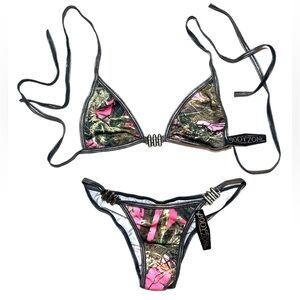 NWT Camouflage Pink Green Body Zone Bikini XS Dancer